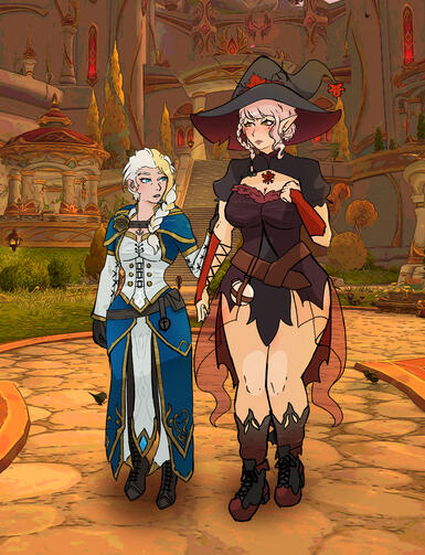 Saerie with her wife.